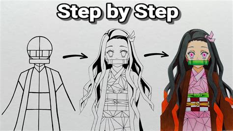 nezuko kamado drawing|how to draw nezuko full body.